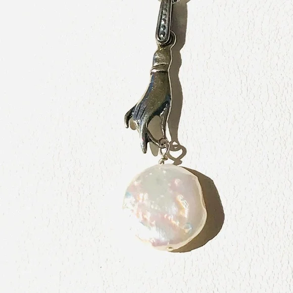 Coin Pearl Sterling Silver Necklace - Picture 2 of 5